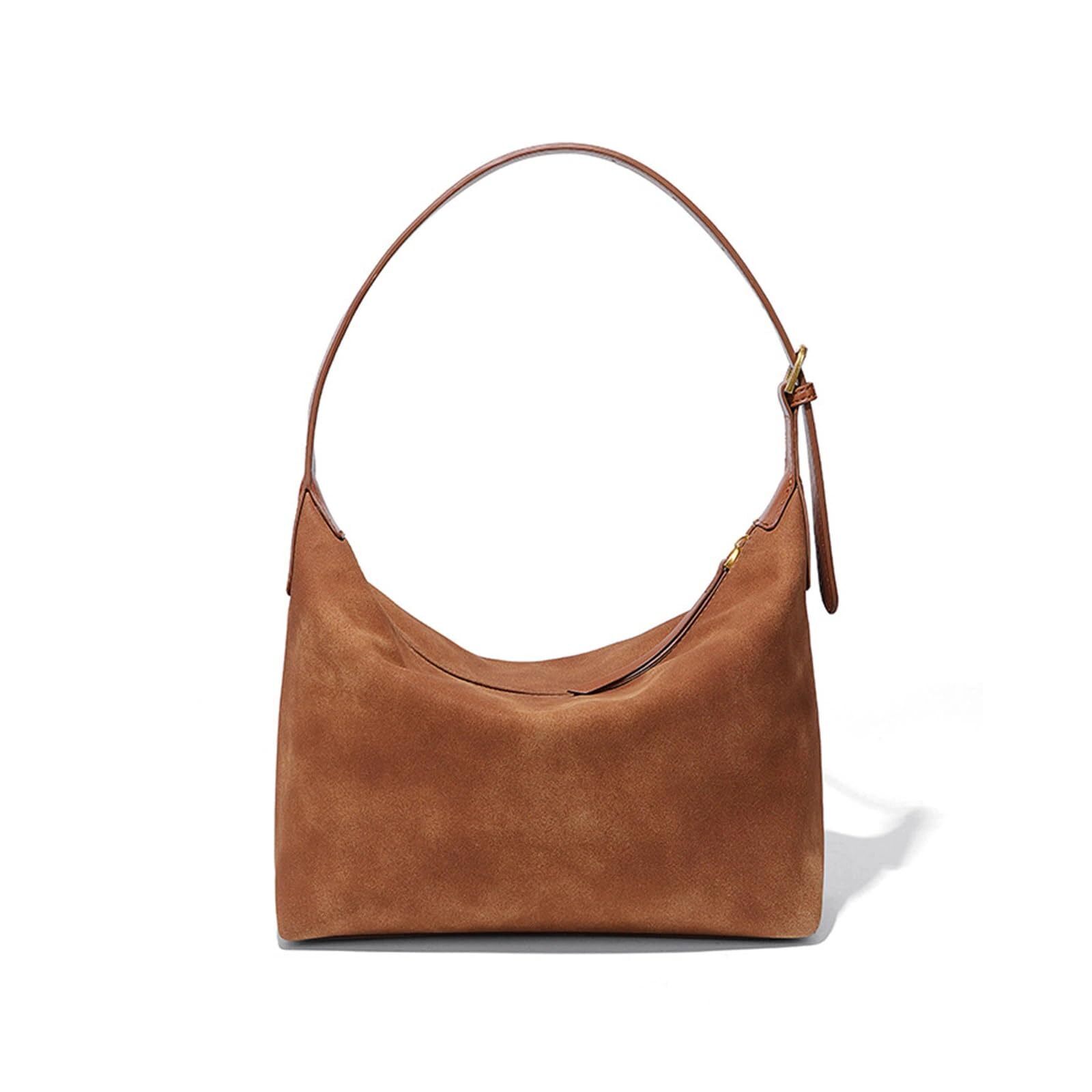 4798 Suede Hobo Bags , Vintage Soft Slouchy Crossbody Bag, Faux Suede Soft